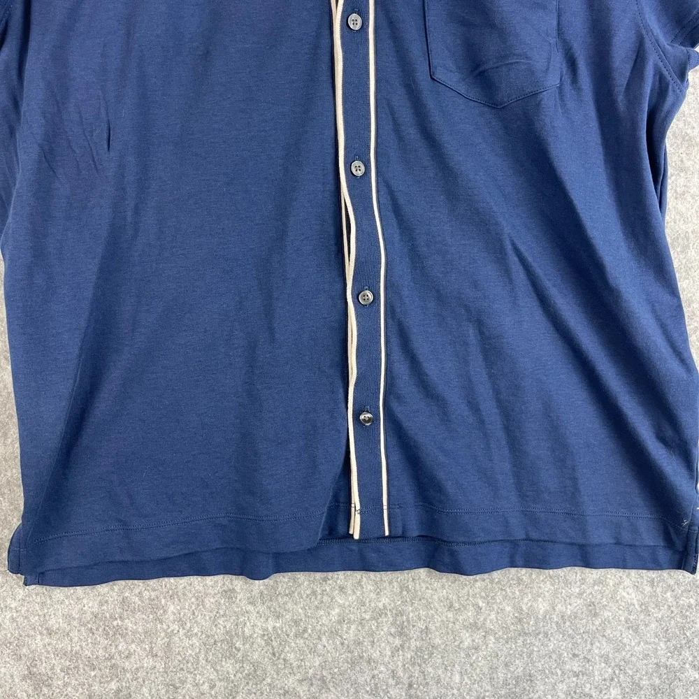 Banana Republic Shirt Mens XL Blue Luxury Touch Button Up Cotton Soft Retro NWT